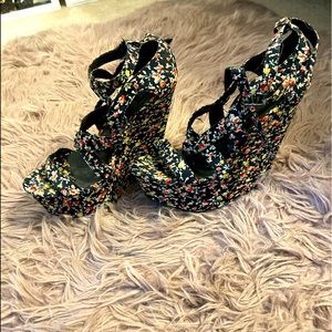Floral Wedge Heel
